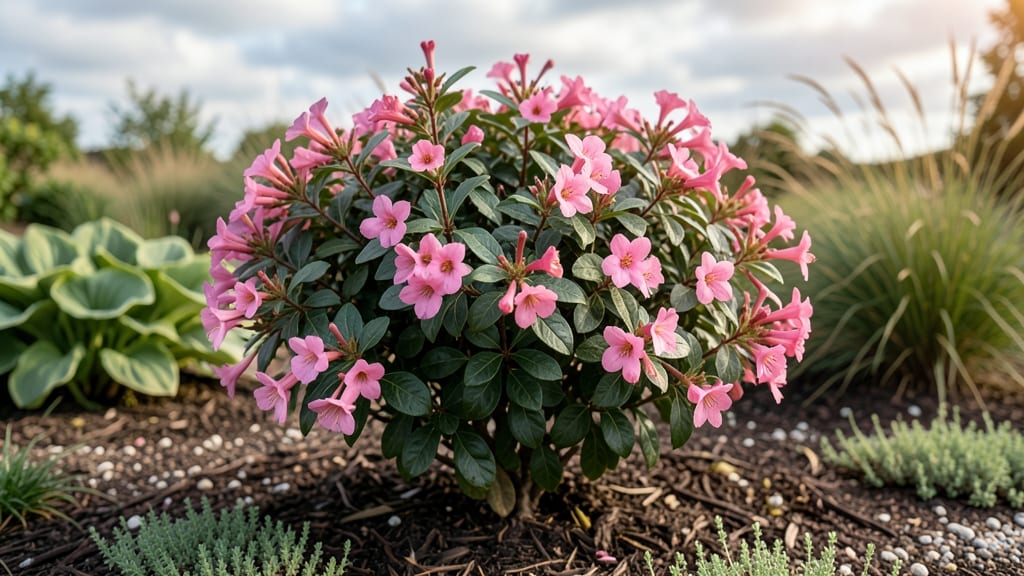 Sonic Bloom Pink Weigela Shrub: Cold-Hardy Rebloomer With Vibrant Purple Spikes